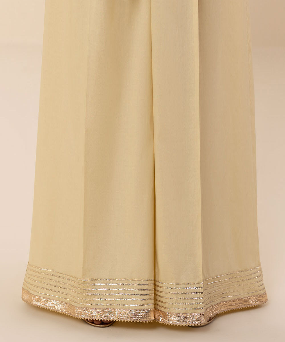Women's Pret Cambric Yellow Embroidered Sharara