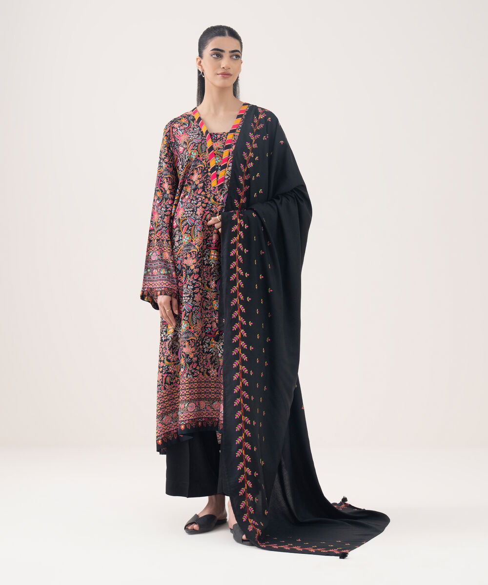 Women's RTW Viscose Linen Multi Printed Drop Shoulder Shirt