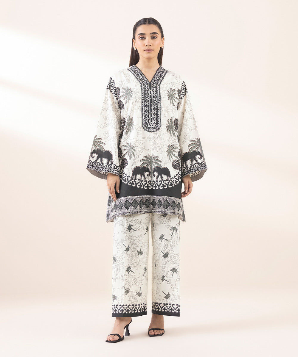 Woman - White Embroidered Cambric Shirt