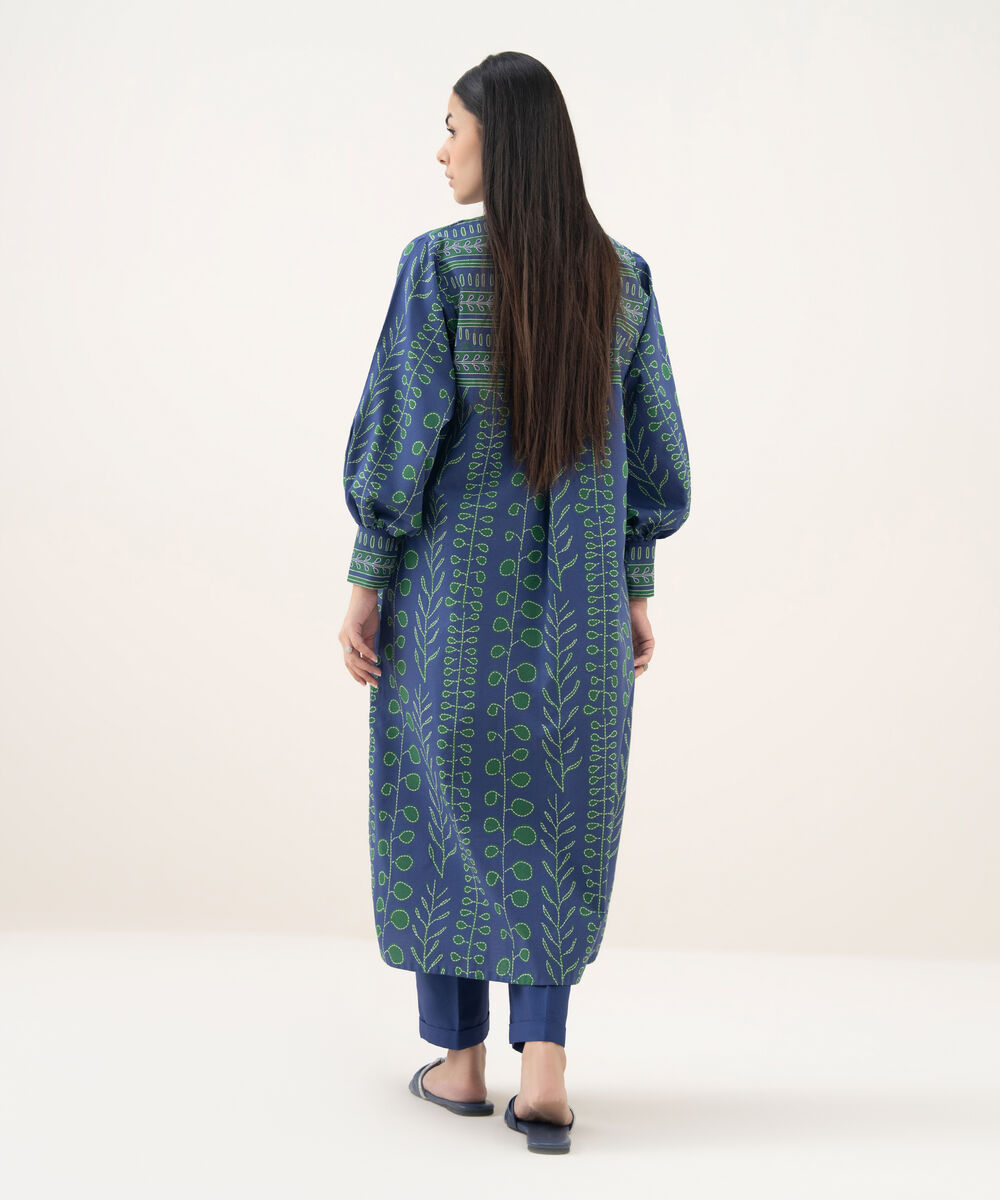 Women's Unstitched Lawn Printed Blue 2 Piece Suit