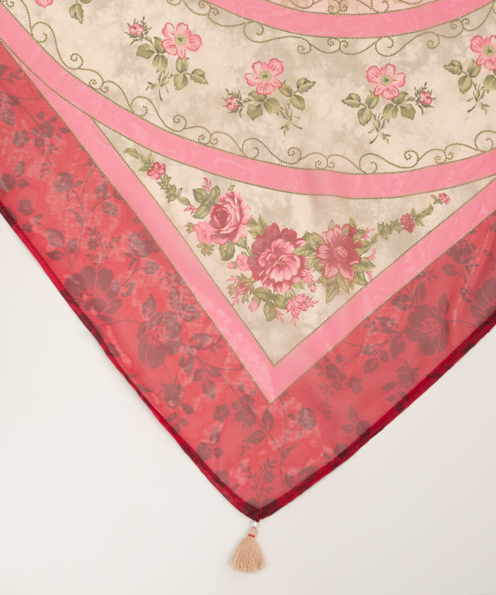 Blended Tissue Printed Peach Dupatta