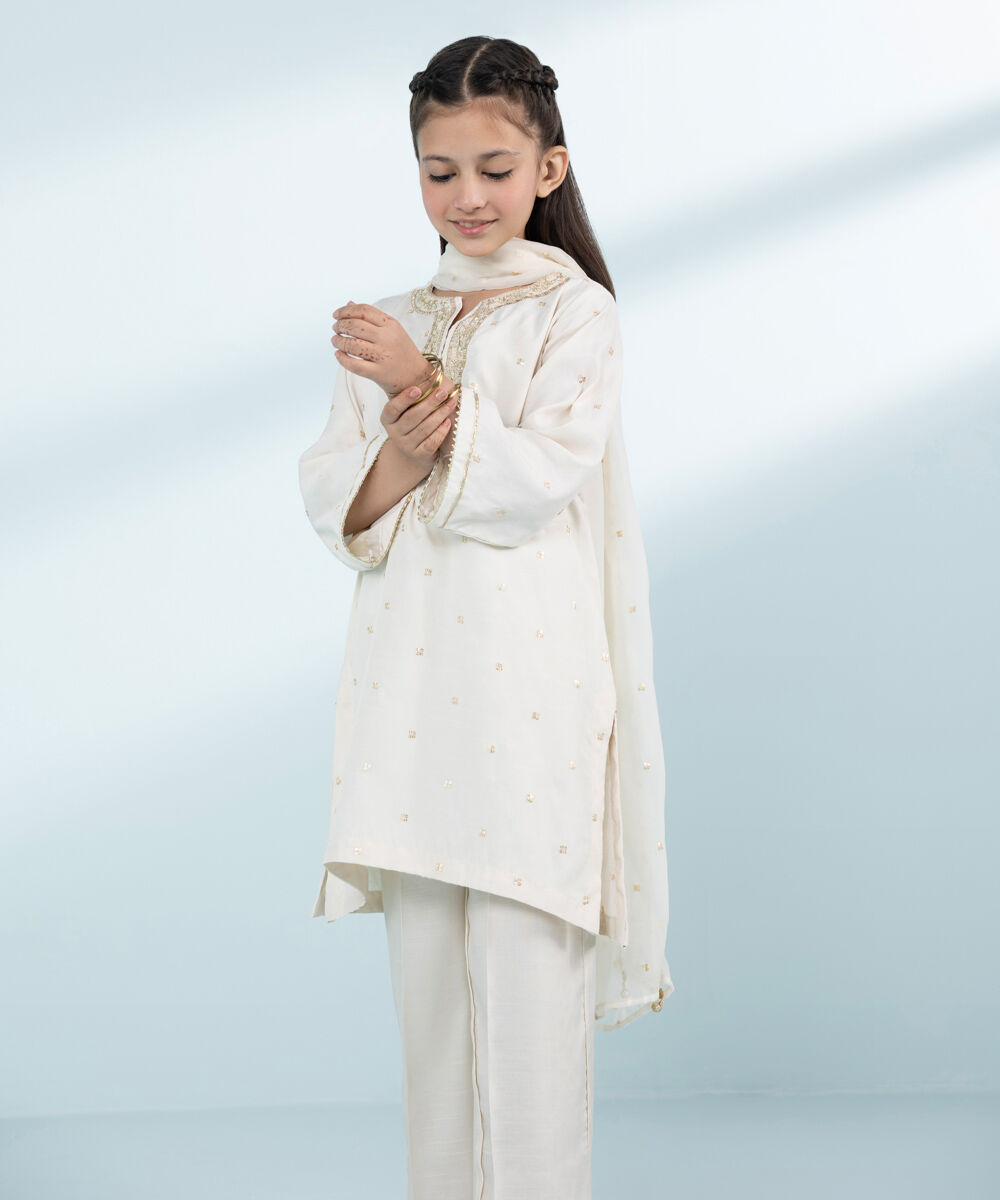 Mommy & Me Girls Three Piece Off White Suit