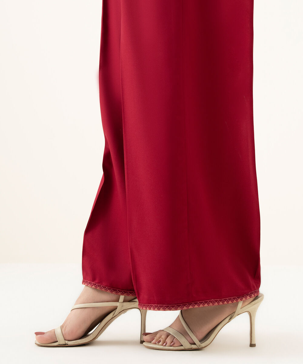 Women's RTW Cambric Maroon Dyed Culottes