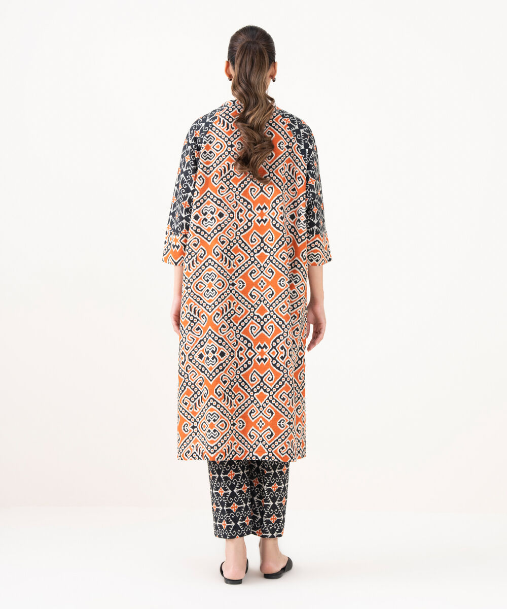 Women's RTW Cotton Printed Black Drop Shoulder Shirt