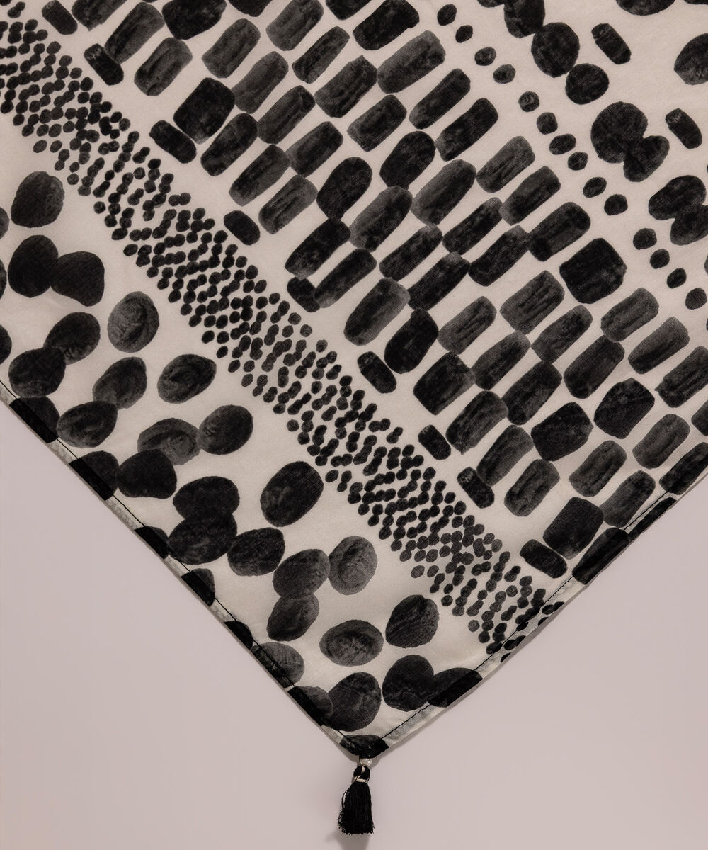 Lawn Printed White Dupatta