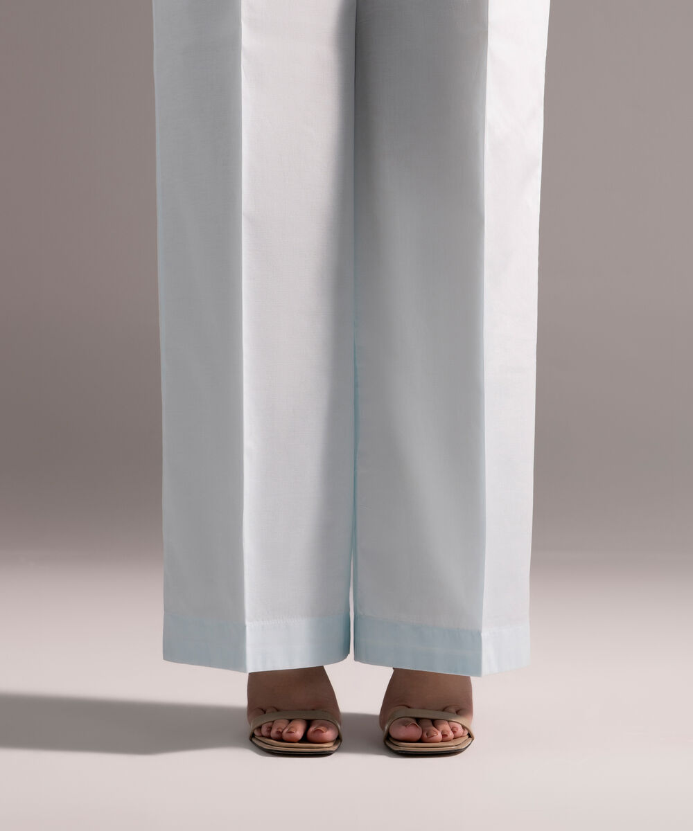 Women's RTW Cambric Solid Blue Culottes