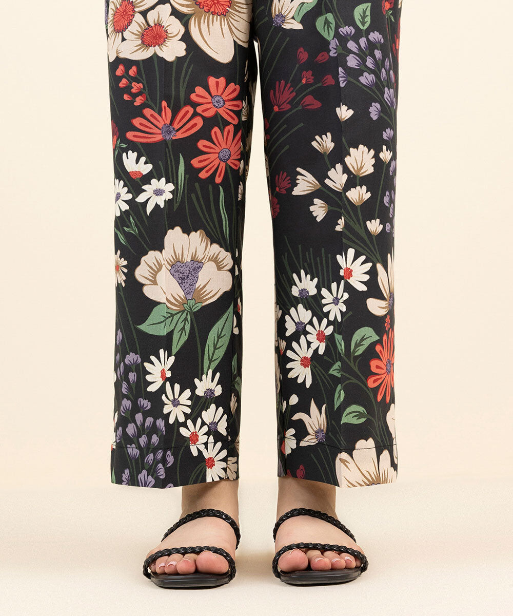 Woman - Multi Printed Cambric Straight Pants