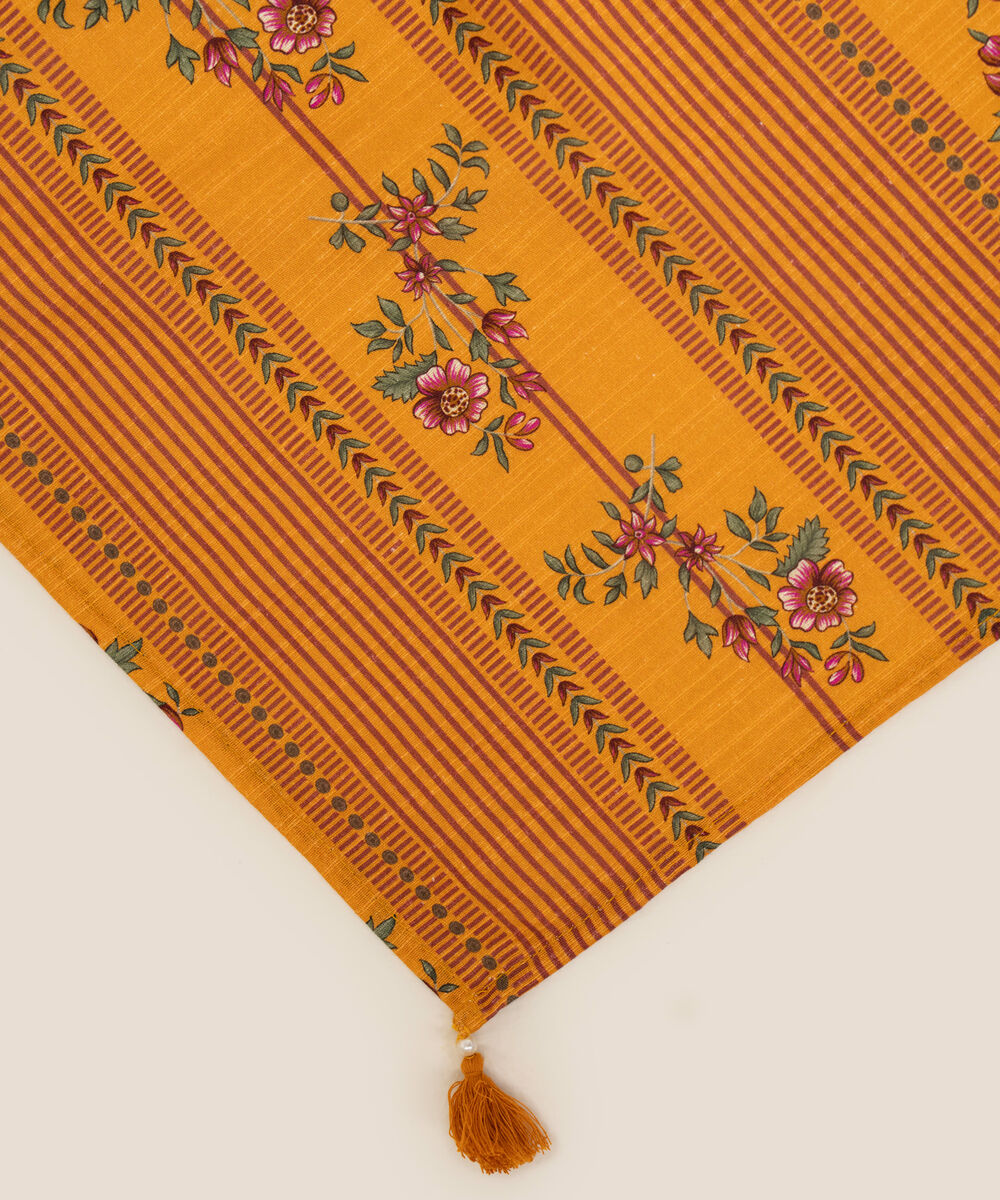 Khaddar Printed Orange Dupatta