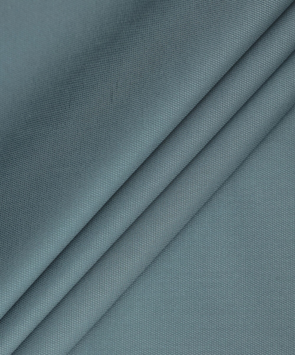 Men Unstitched Cotton Blue Full Suit Fabric