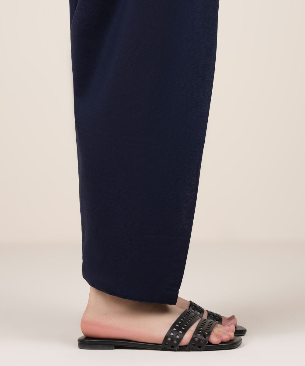 Women's RTW Khaddar Solid Blue Shalwar