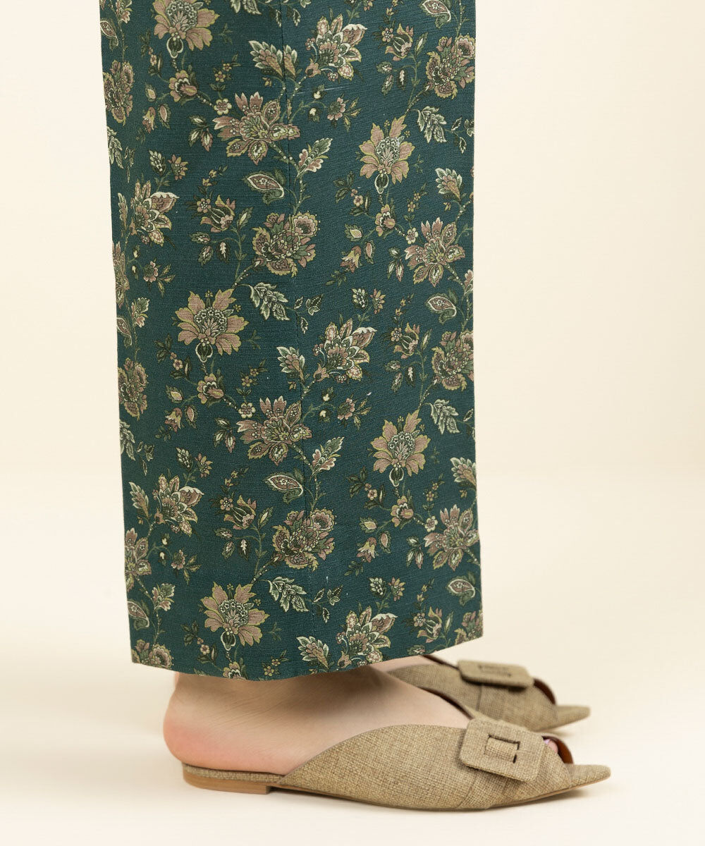 Women's Unstitched Solid Sea Green Khaddar Trouser Fabric