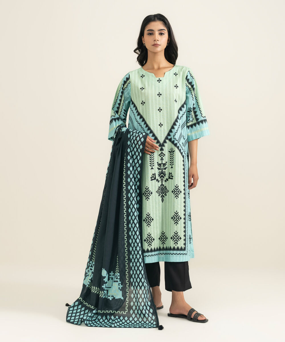 Textured Voile Printed Dupatta