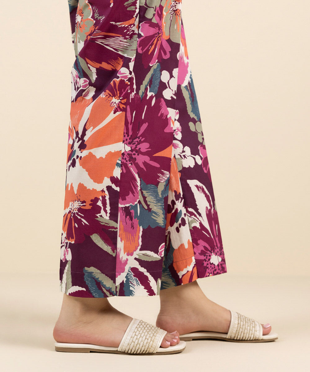 Woman - Multi Printed Cambric Straight Pants