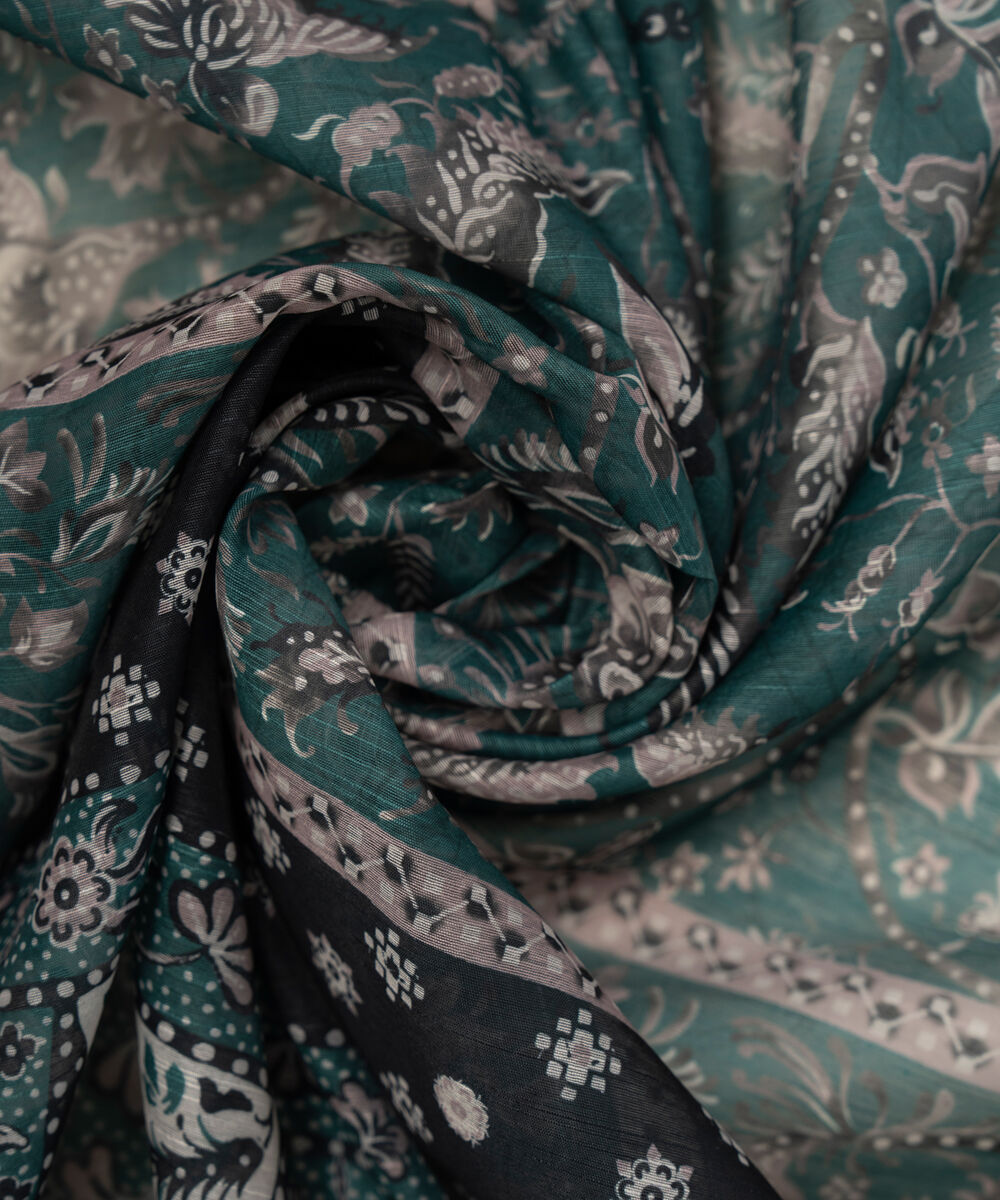 Manaar Printed Green Dupatta