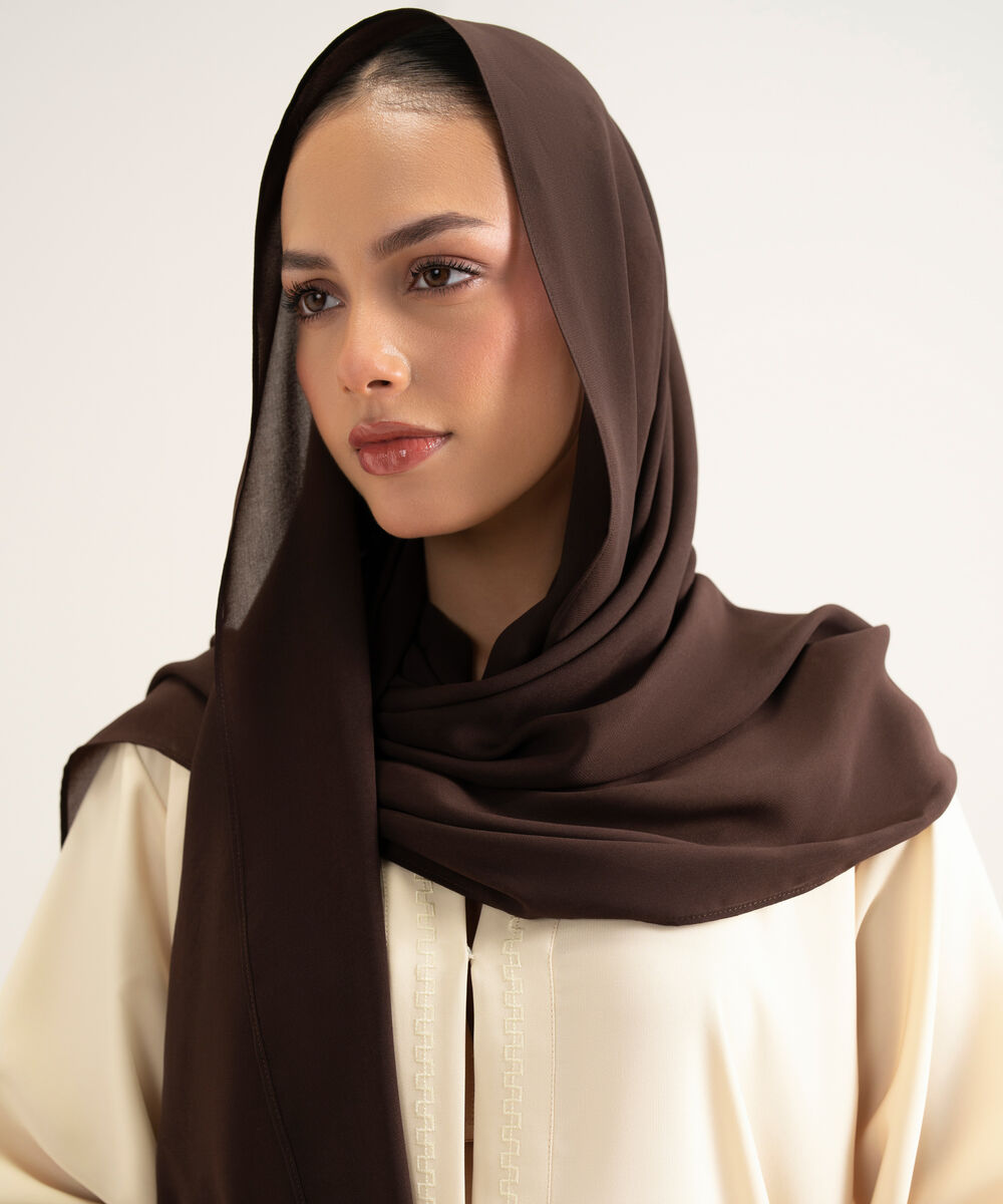 Women's Dark Brown Basic Hijab