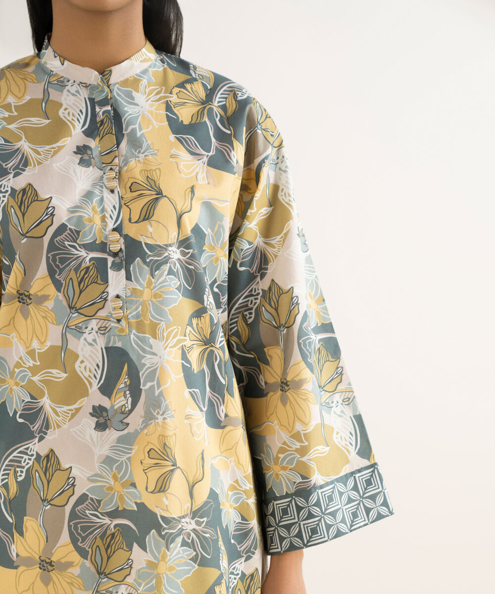 Women's Unstitched Lawn Printed Multi Shirt