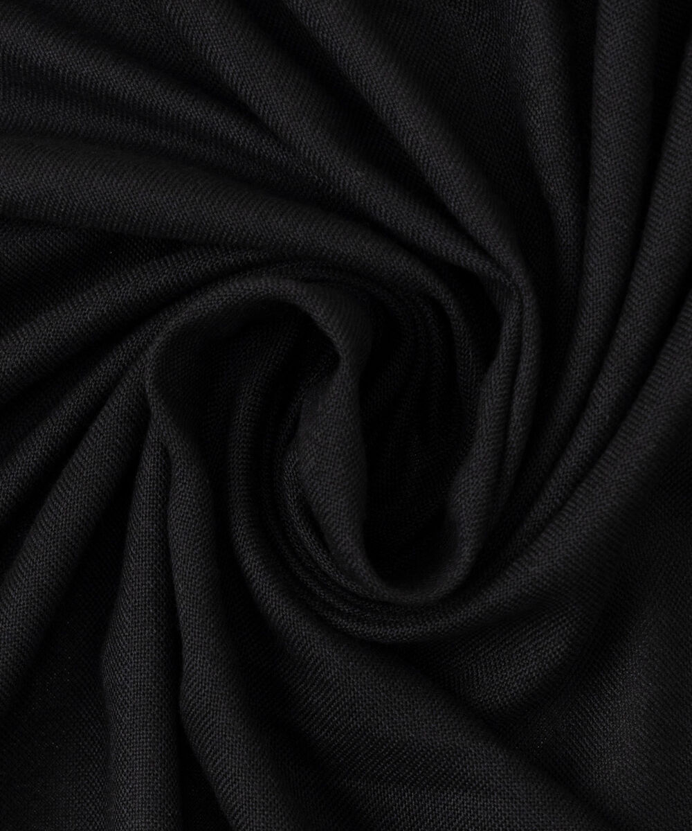 Black Solid Blended Shawl