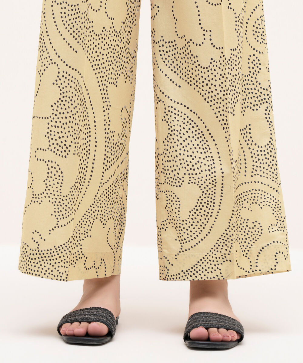 Women's RTW Cambric Beige Printed Culottes