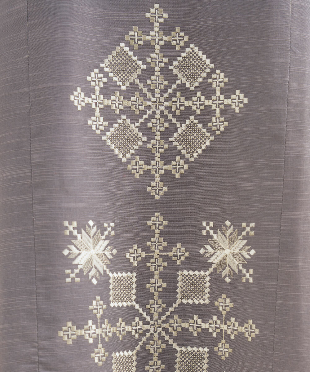 Women's Unstitched Twill Embroidered Grey 3 Piece Suit