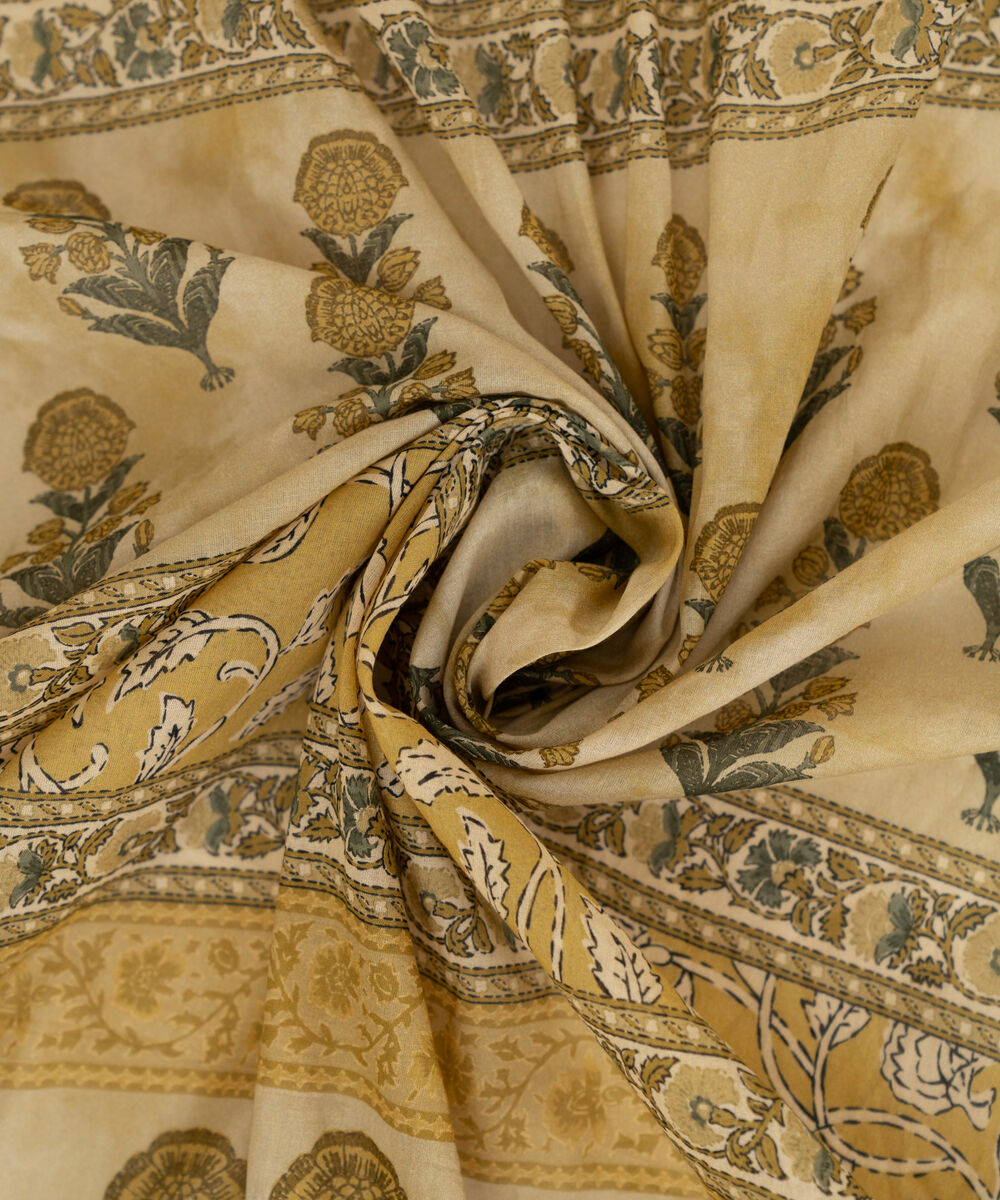 Fine Volie Mustard Printed Dupatta