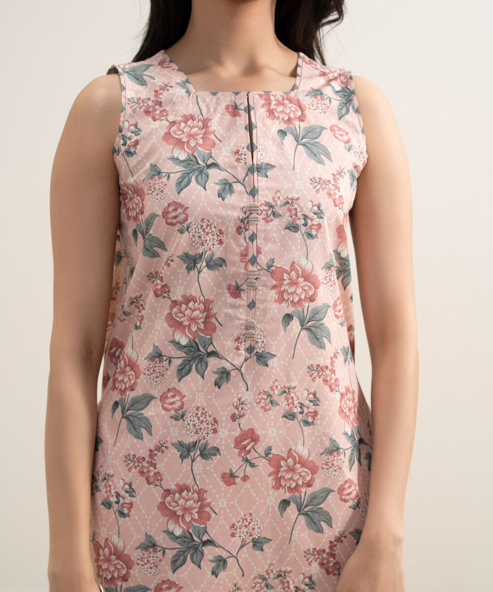 Women's Unstitched Lawn Printed Light Corel 3 Piece Suit