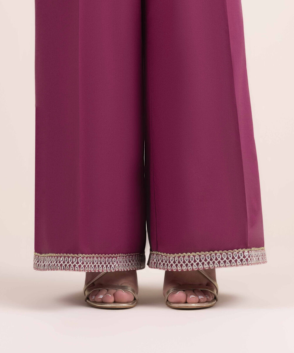 Woman - Pink Solid Cambric Culottes