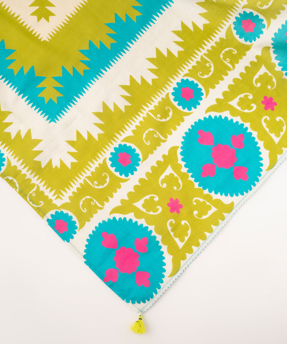 Light Khaddar Printed Green Dupatta