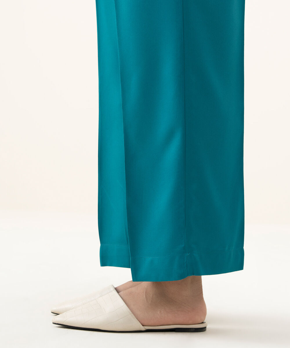 Women's RTW Cambric Blue Dyed Straight Pants