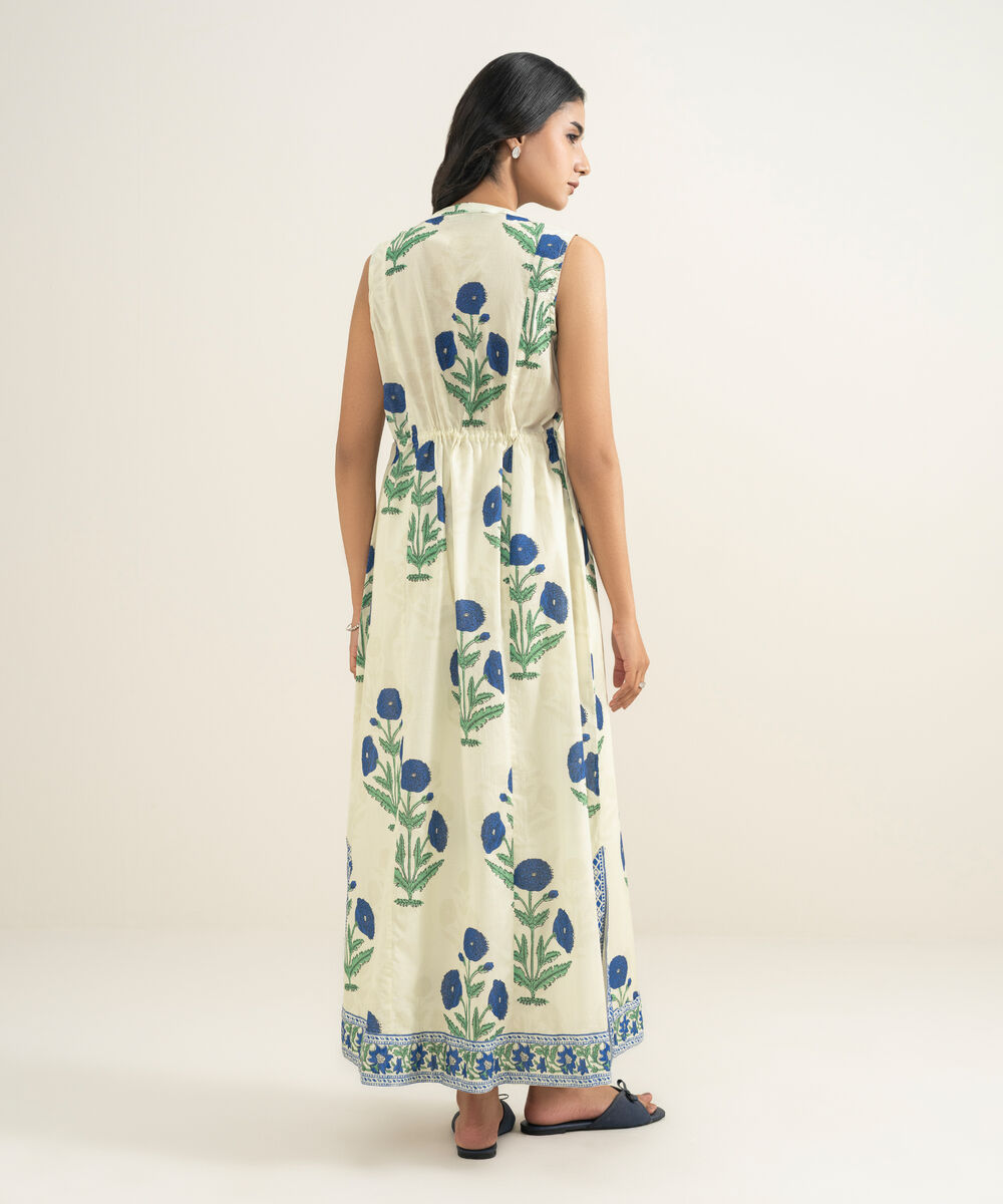 Women's RTW Lawn Printed Off White Dress Shirt