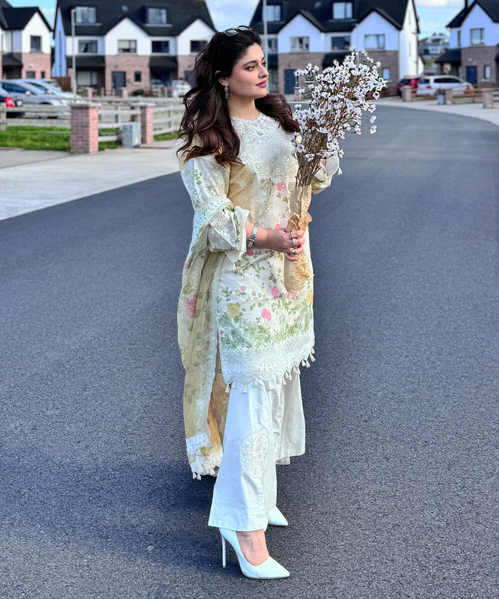 Women's Unstitched Pima Lawn Printed Three Piece Suit