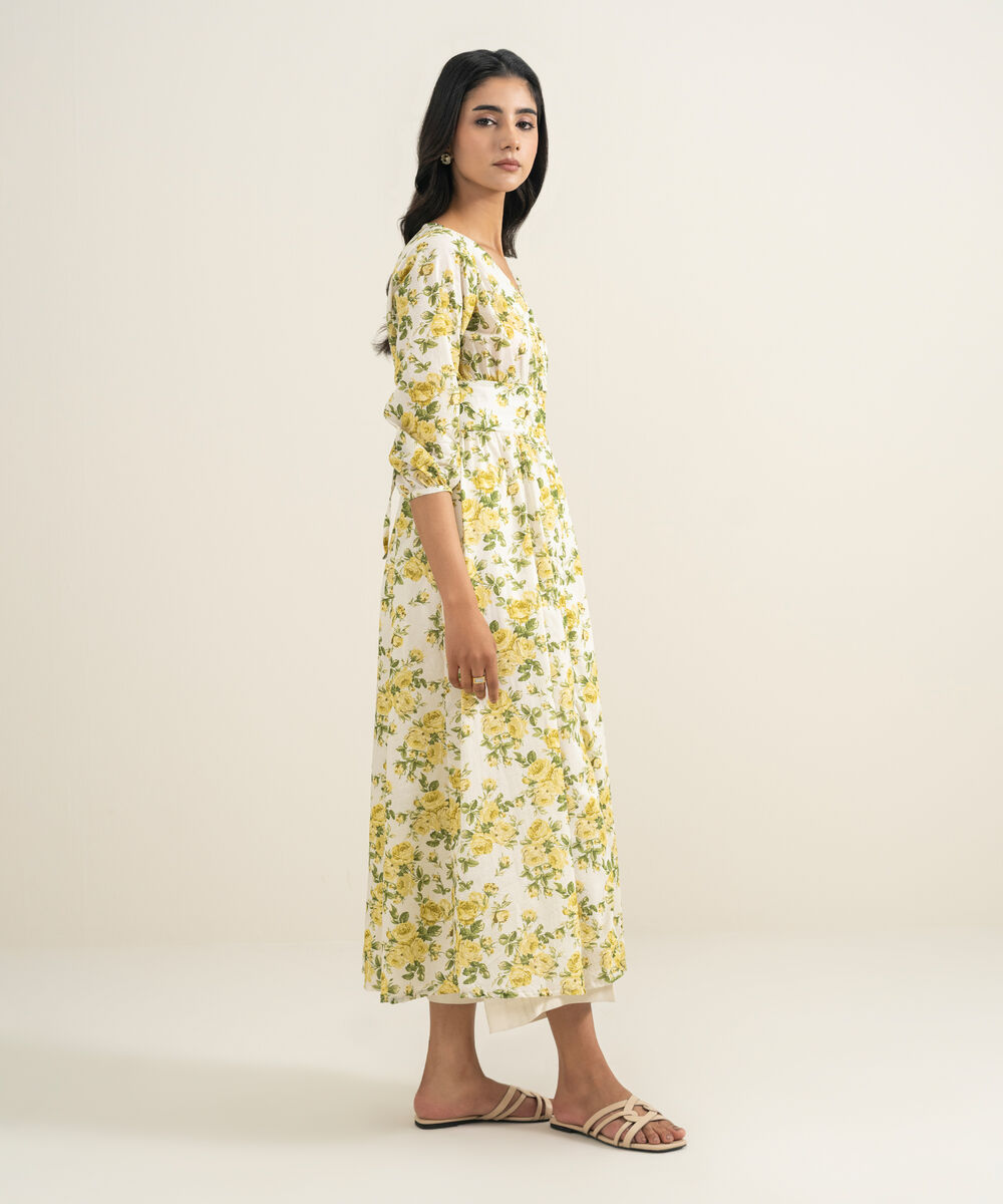 Women's RTW Lawn Printed Mint Green Dress Shirt