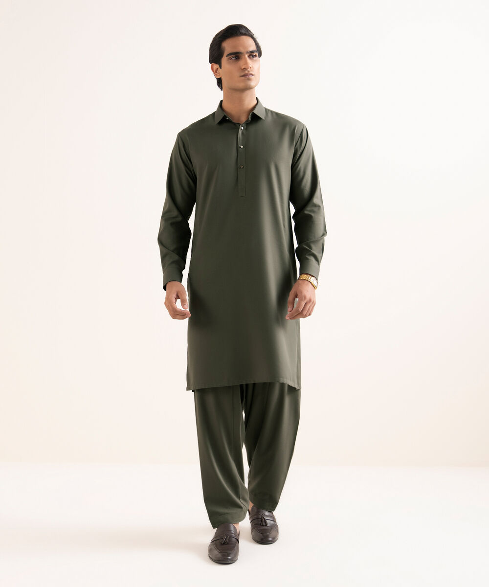 Men's Stitched Premium Wash & Wear Grey Suit