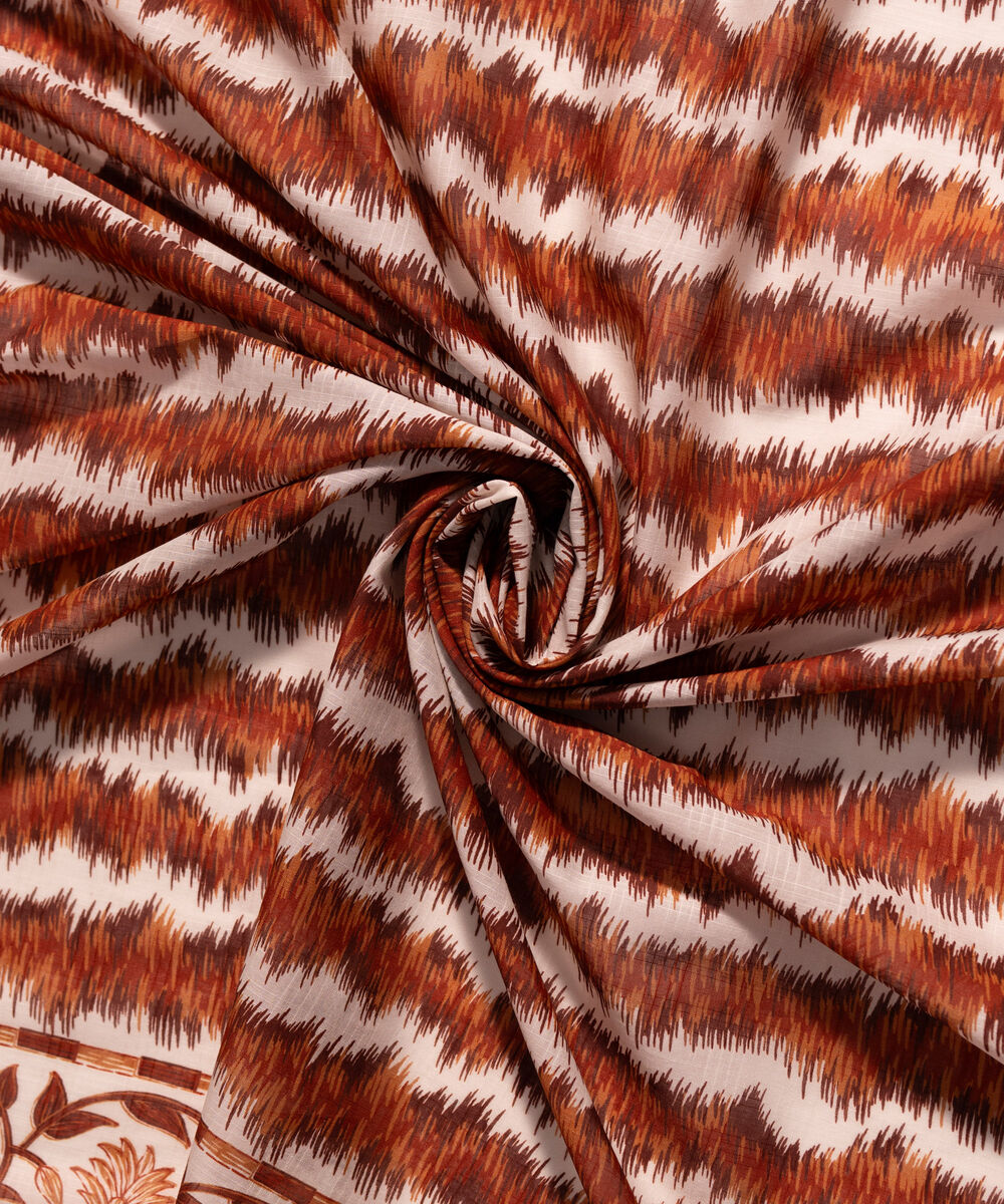 Lawn Printed Brown Dupatta