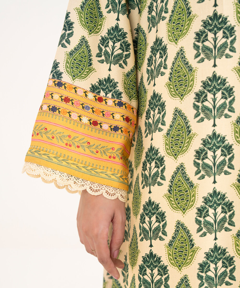 Women's RTW Viscose Linen Printed Multi Drop Shoulder Shirt