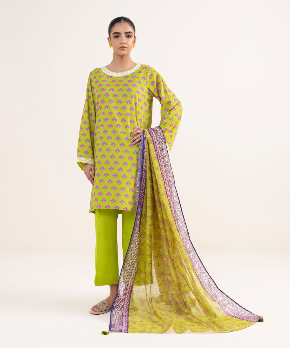 Manaar Green Printed Dupatta