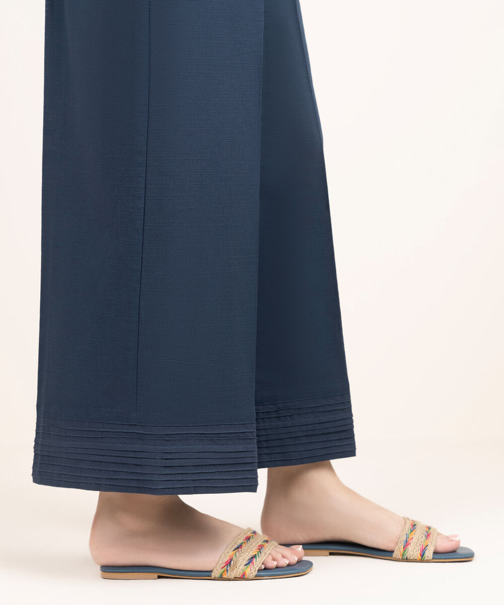 Women's RTW Cross Hatch Solid Blue Culottes
