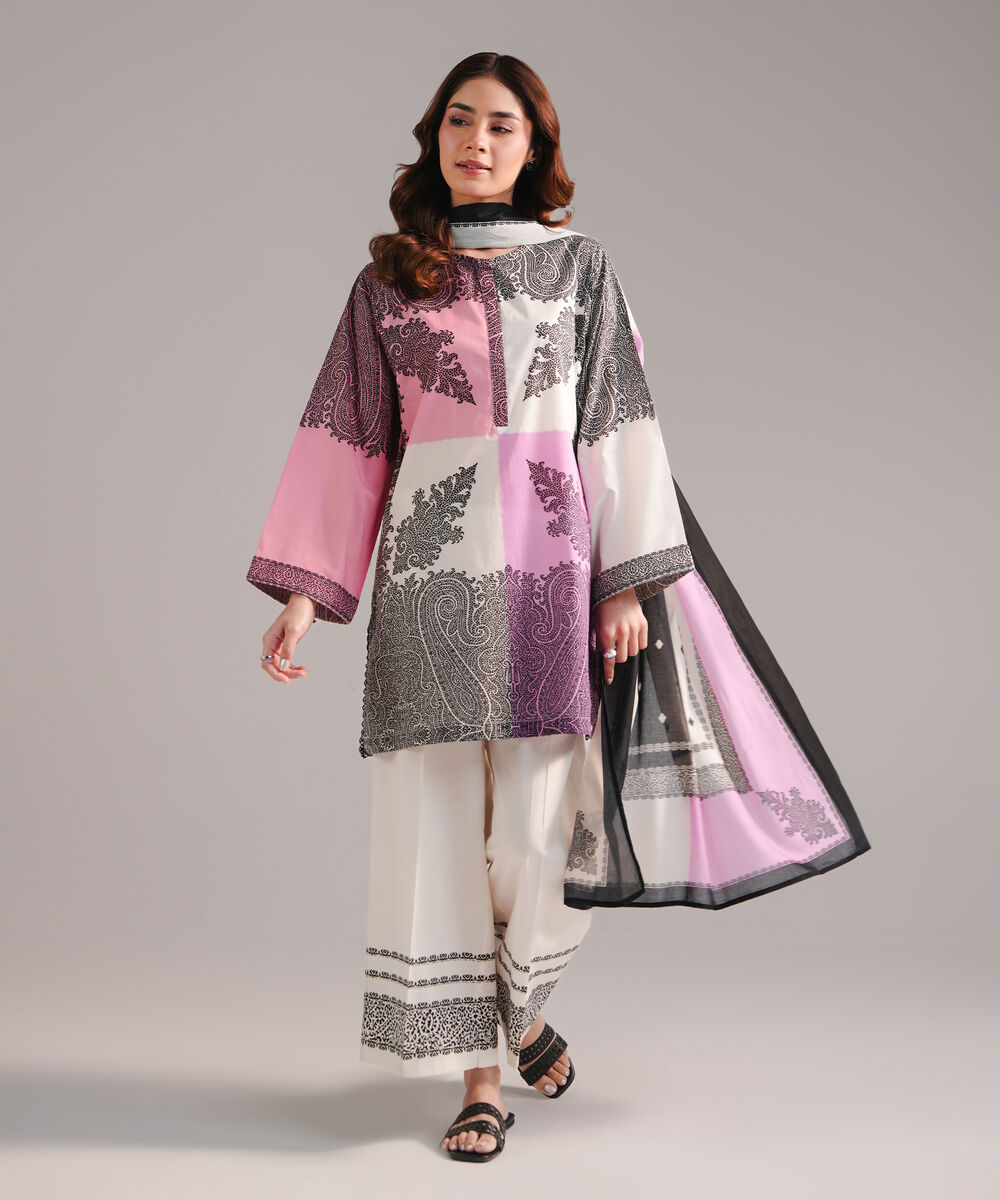 Lawn Printed Black Dupatta