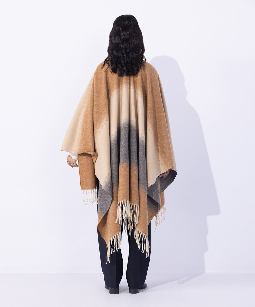Woman - Beige Cape Shawl