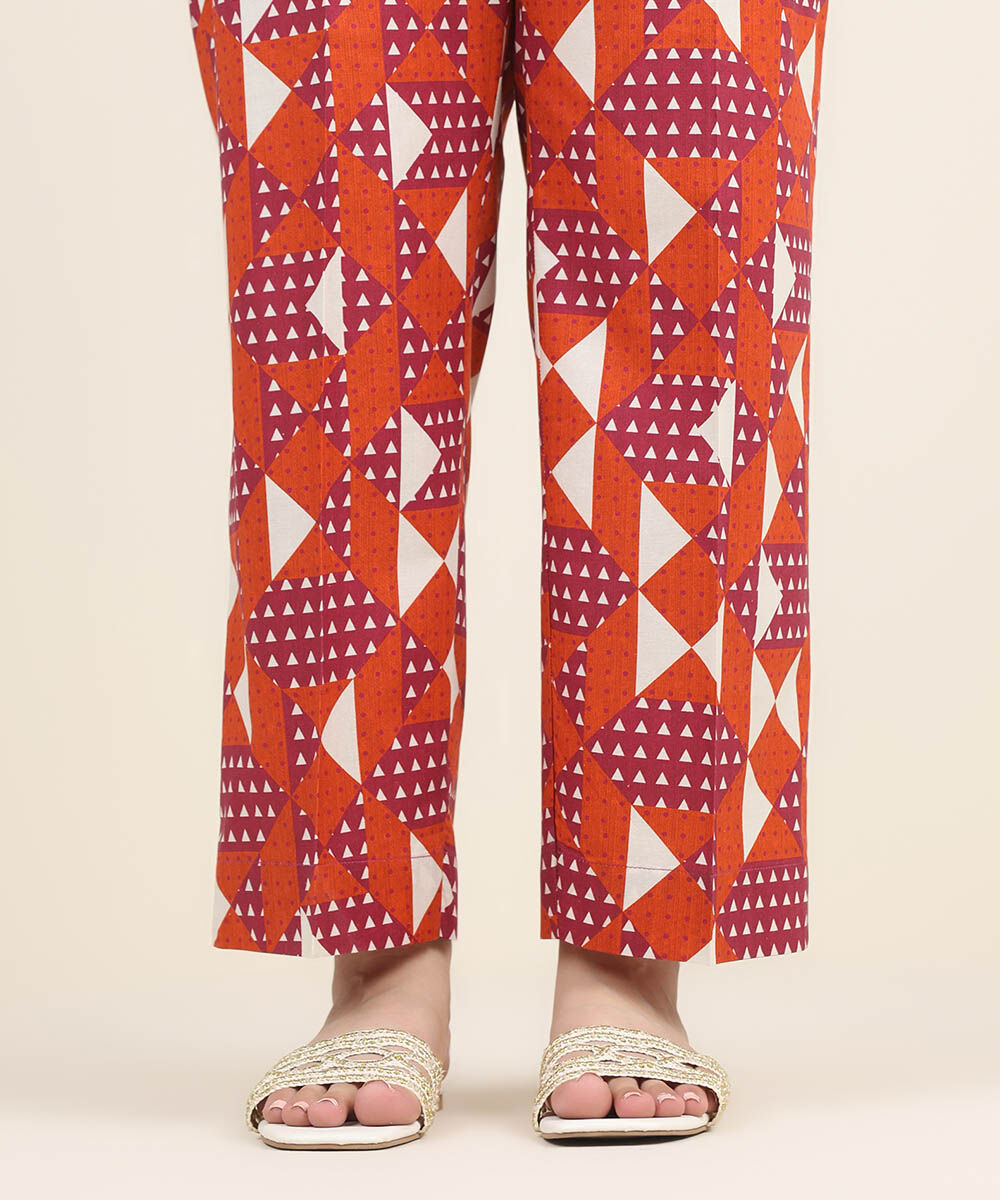 Women's RTW Cambric Multi Printed Straight Pants