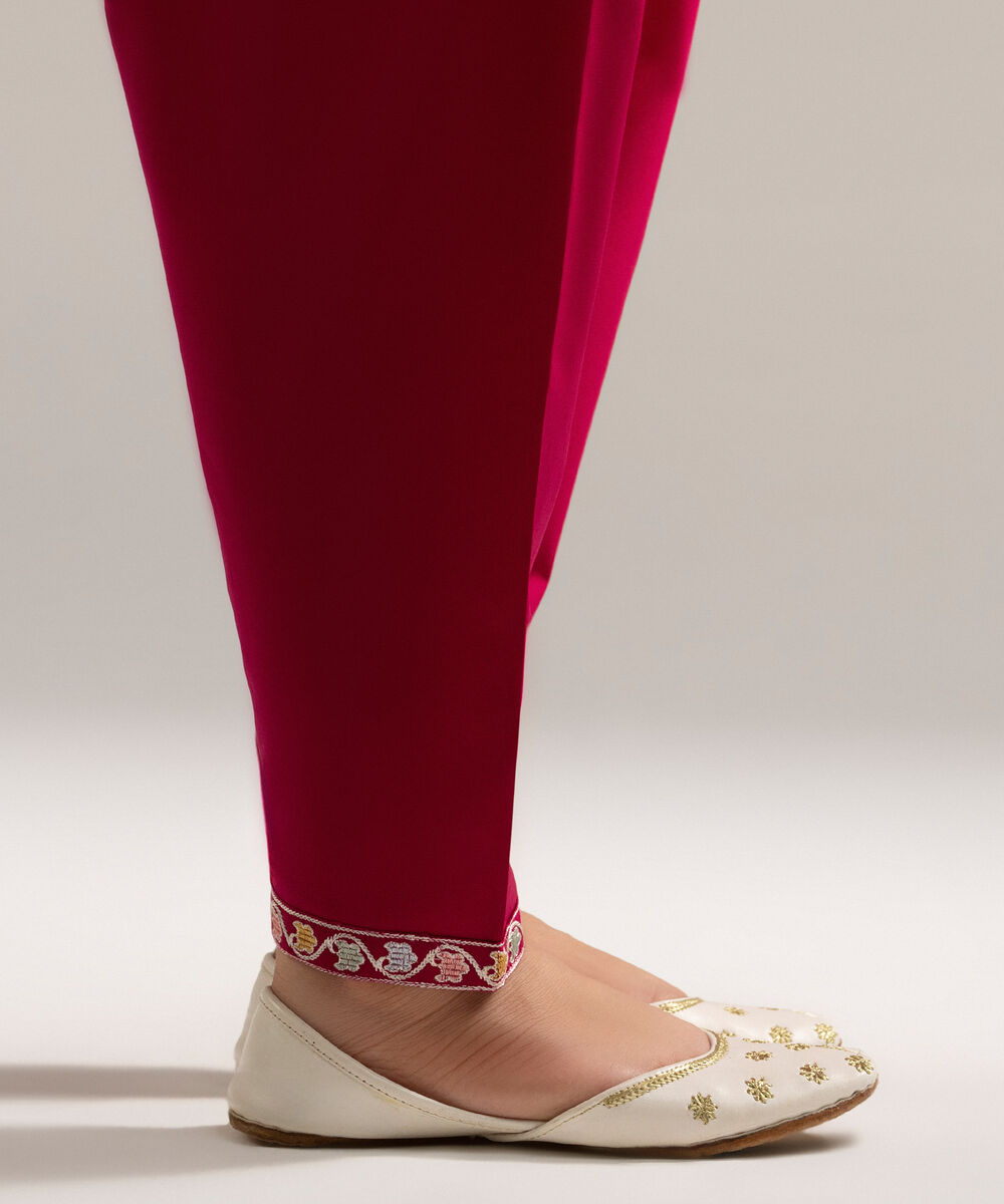 Women's RTW Cambric Embroidered Pink Shalwar