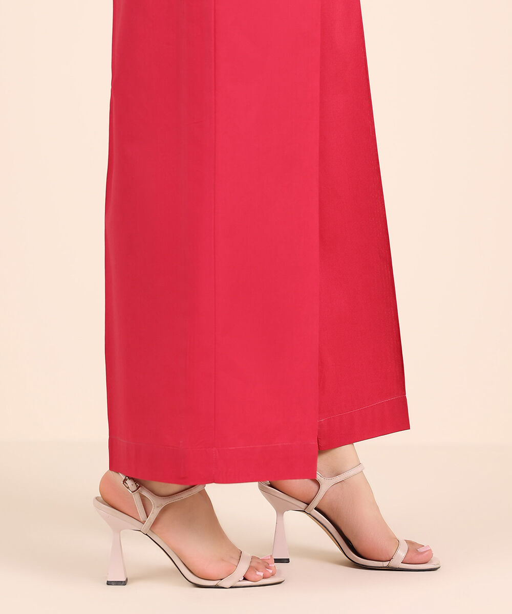 Women's RTW Cambric Pink Solid Culottes