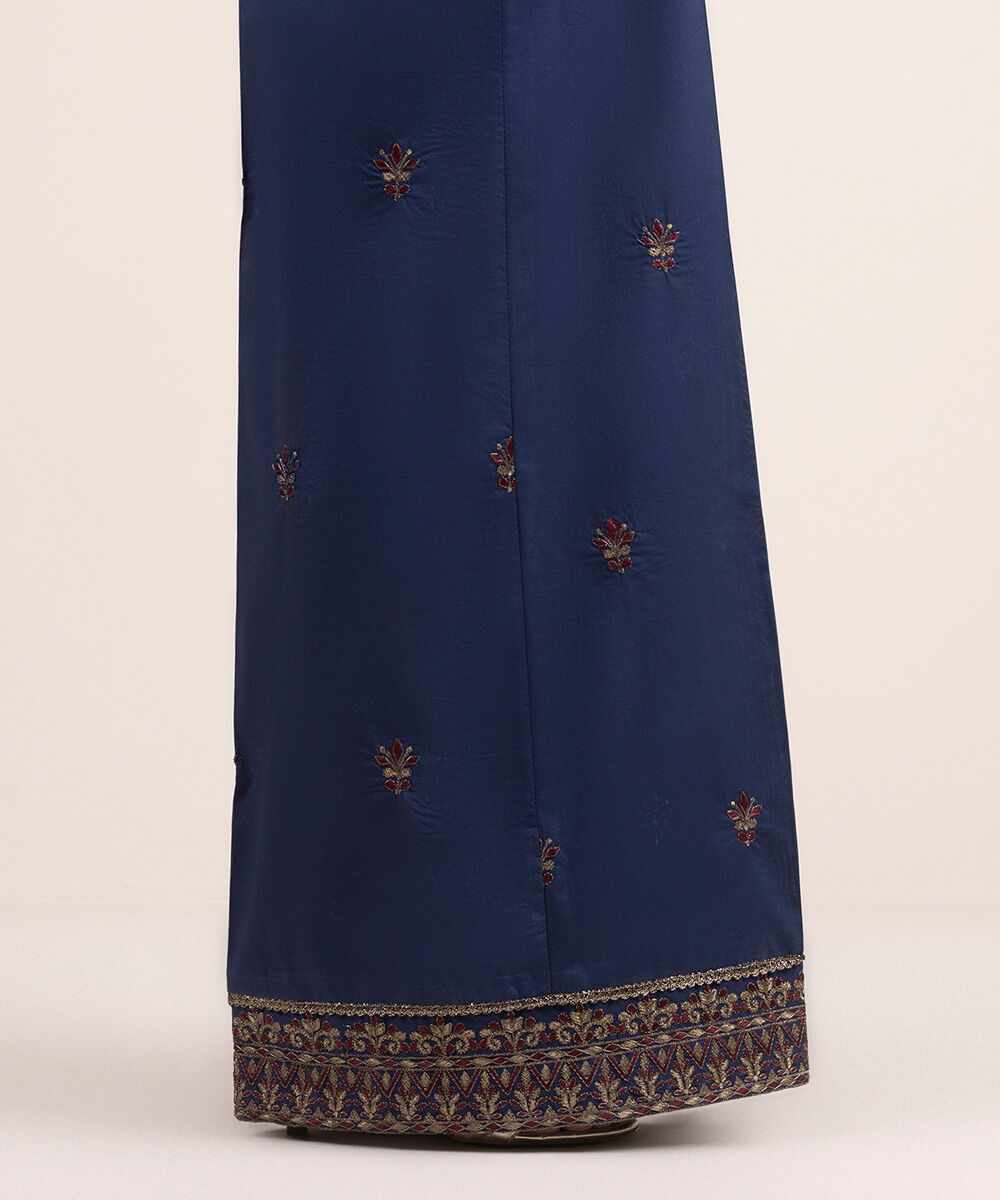 Women's Pret Cambric Blue Embroidered Culottes