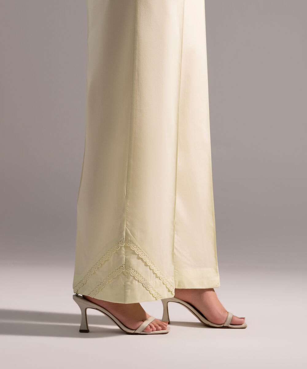 Women's RTW Cambric Solid Pale Green Culottes