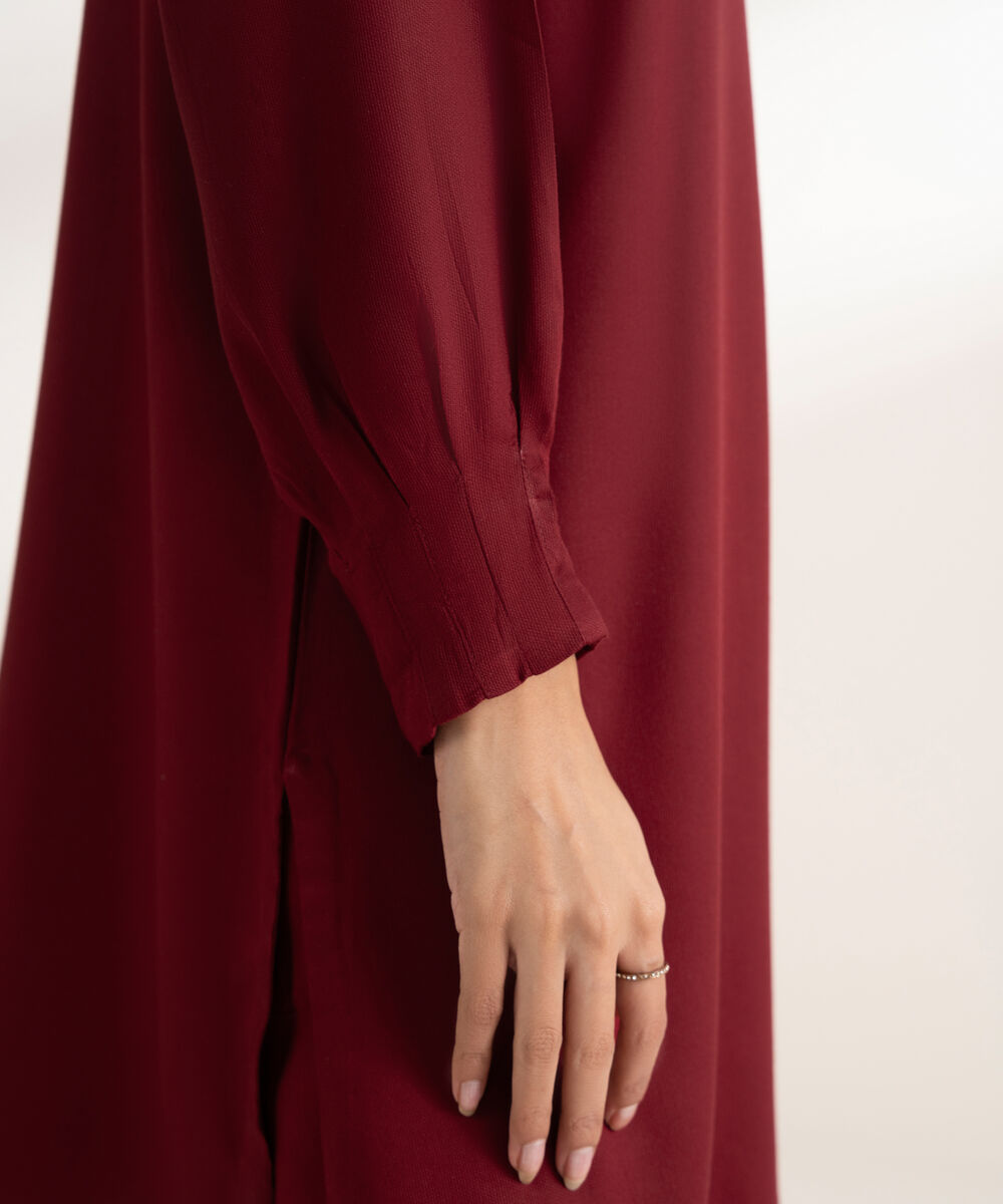 Women's RTW Bedford Solid Straight Red Shirt