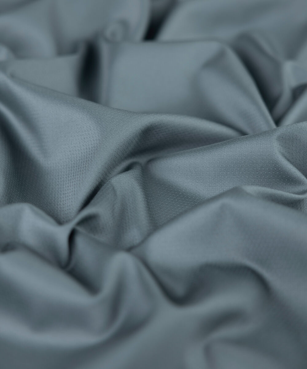 Men's Unstitched blue grey premium cotton dobby Suit