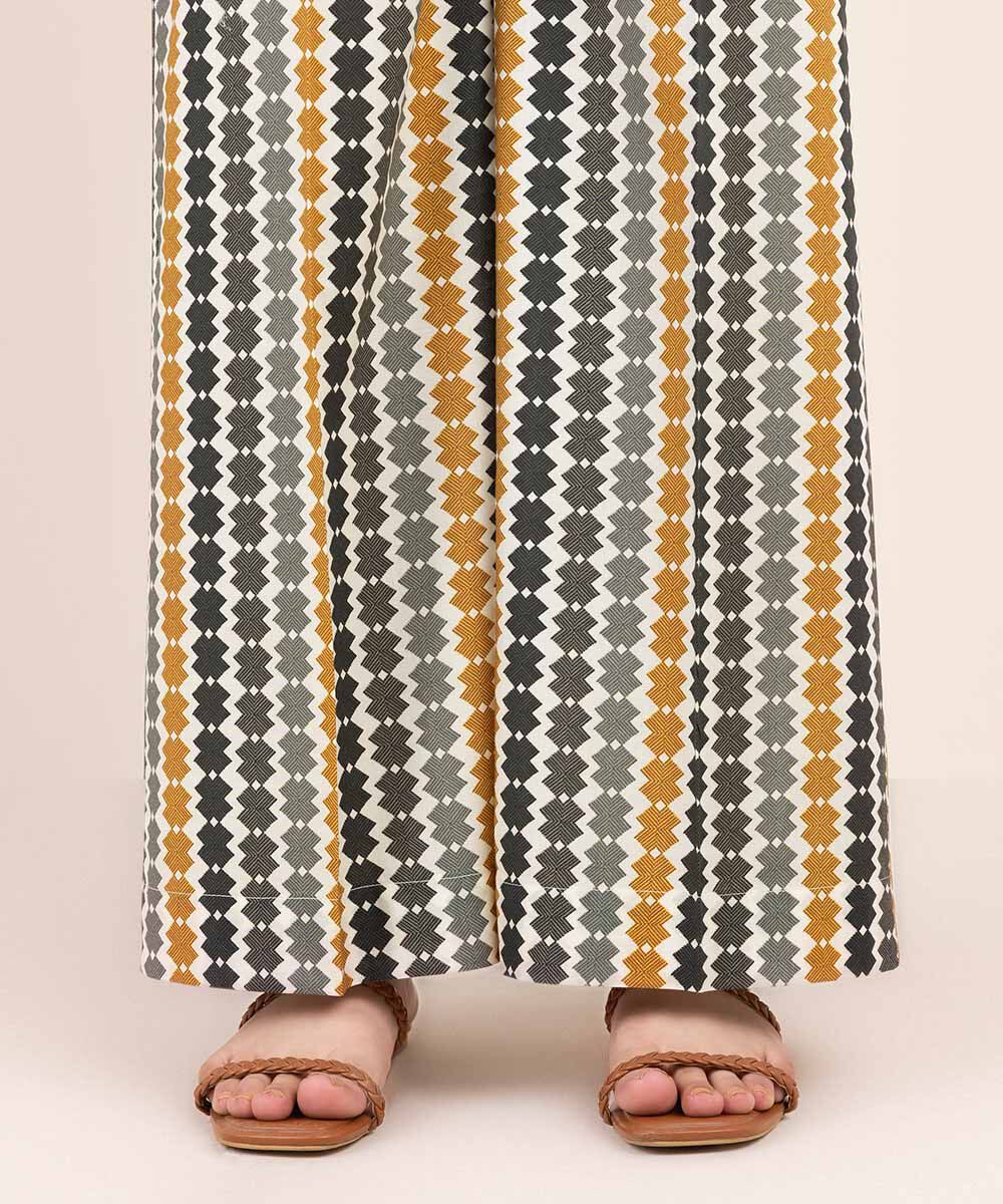 Women's Pret Cambric White Printed Culottes