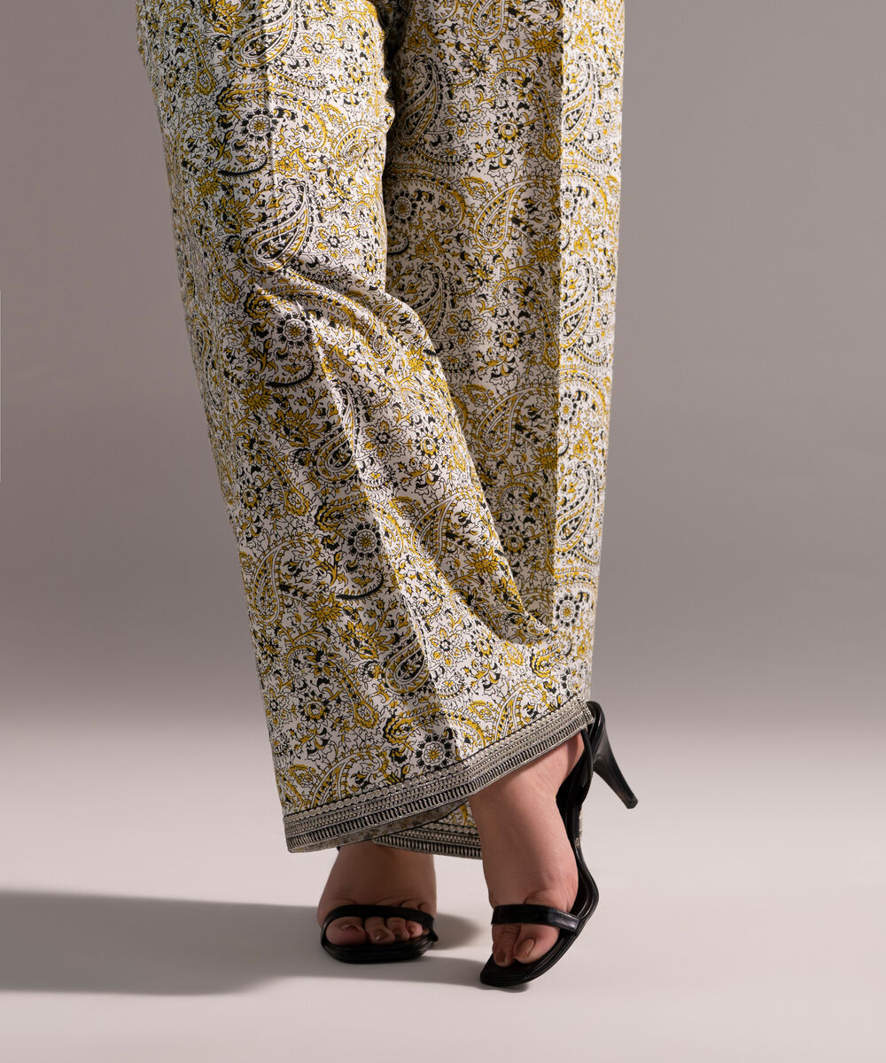 Women's RTW Cambric Embroidered White Culottes