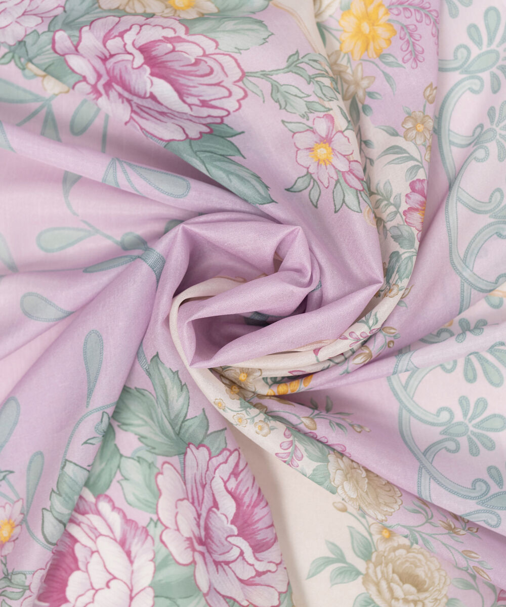 Blended Silk Printed Purple Dupatta