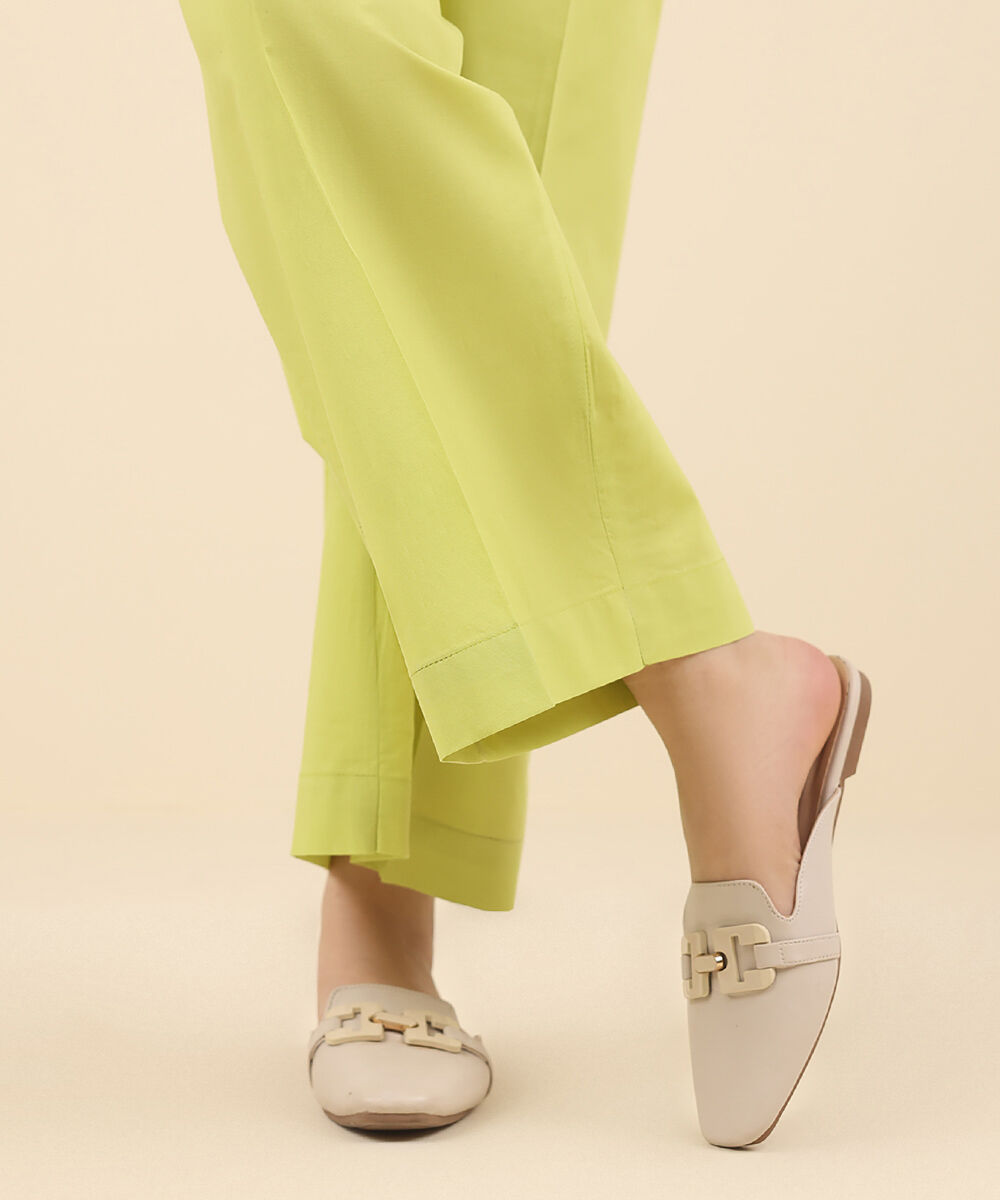 Women's Pret Cambric Green Solid Culottes