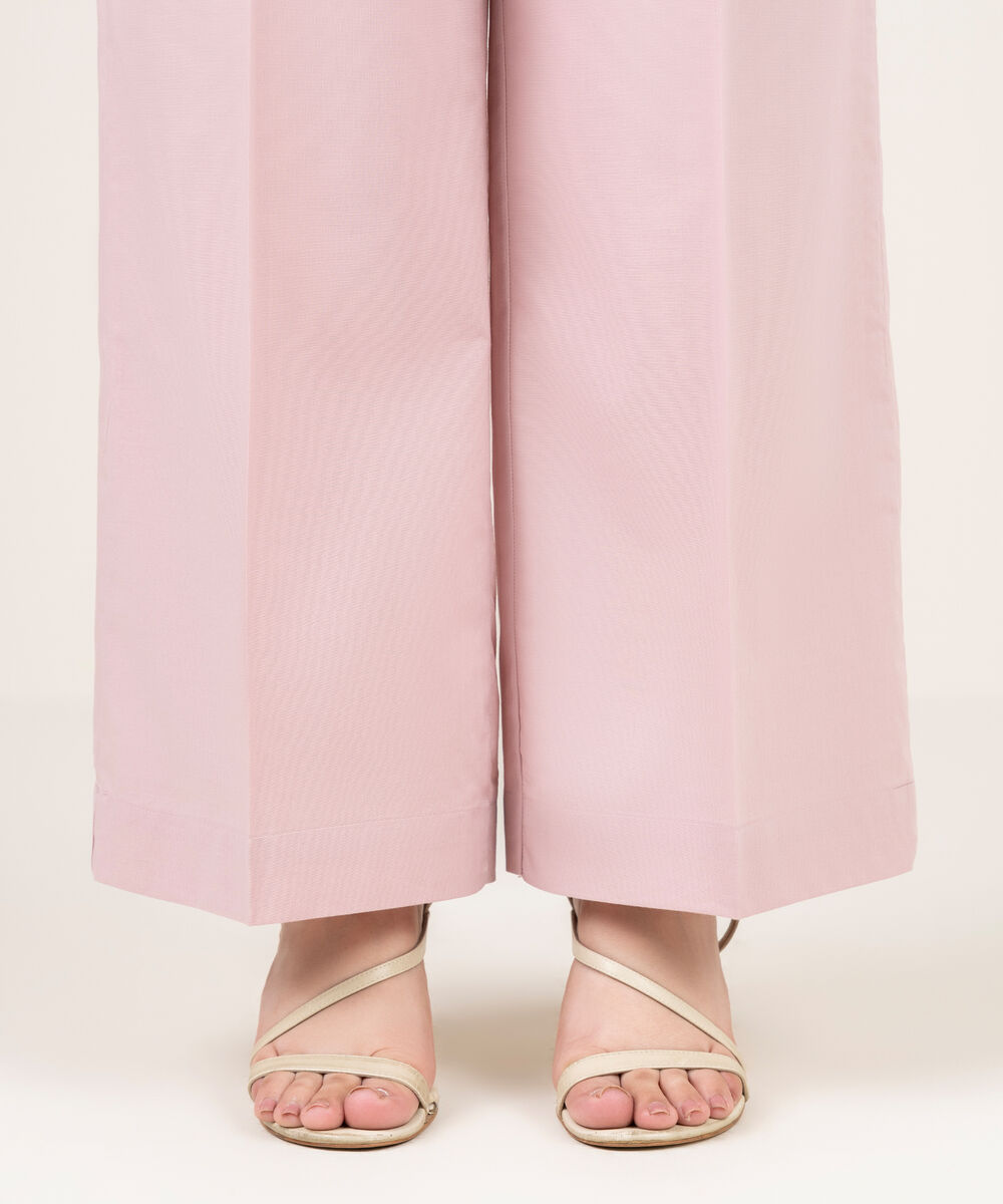 Women's RTW Cambric Solid Pink Culottes